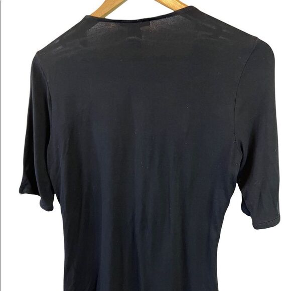 WHITE HOUSE BLACK MARKET Front Ruched Scoop Neck Fitted 3/4 Sleeve Top S - Picture 6 of 8